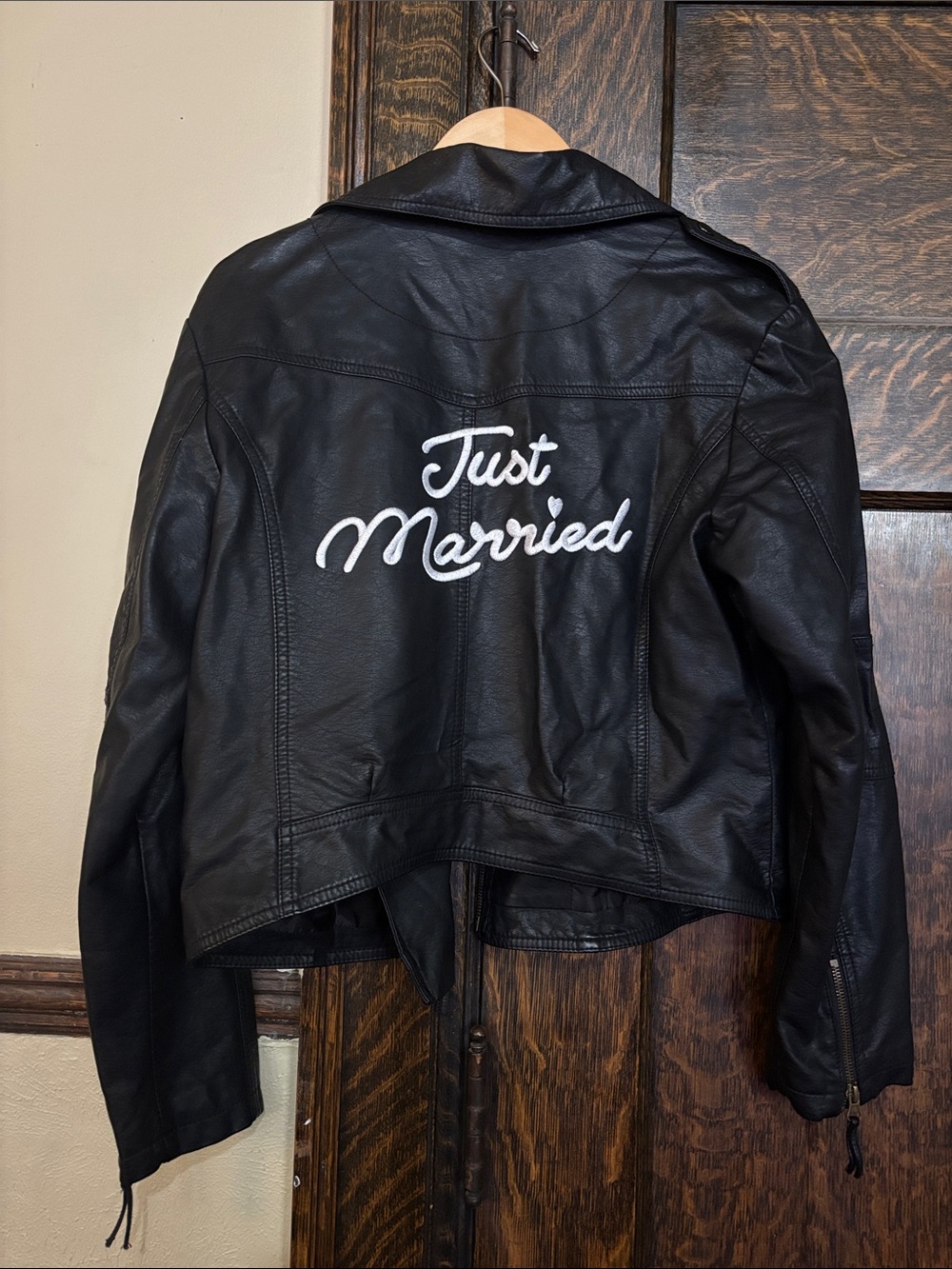 David’s Bridal Just Married Faux Leather Jacket